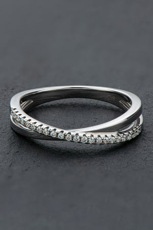 925 Sterling Silver Crisscross Moissanite Ring-Teresa's Fashionista LLC