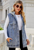 Drawstring Hooded Sleeveless Denim Top with Pockets-Teresa's Fashionista LLC