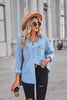 Collared Neck Dropped Shoulder Denim Top-Teresa's Fashionista LLC