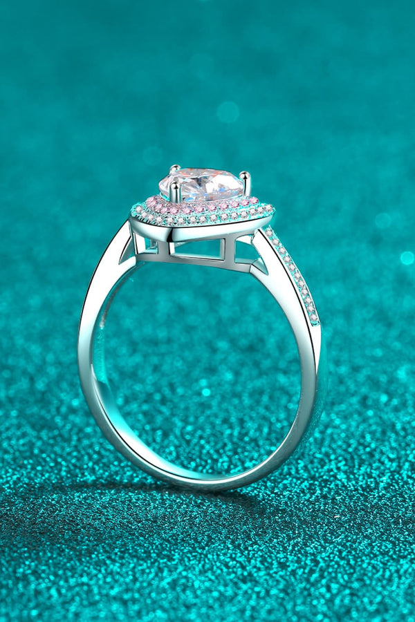 1 Carat Moissanite Heart 925 Sterling Silver Ring-Teresa's Fashionista LLC