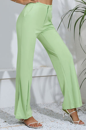 Slit High-Rise Flare Pants-Teresa's Fashionista LLC