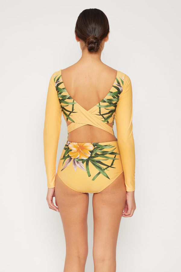 Marina West Swim Cool Down Longsleeve One-Piece Swimsuit-Teresa's Fashionista LLC