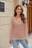 Raglan Sleeve Ribbed Trim Plunge Knit Top-Teresa's Fashionista LLC