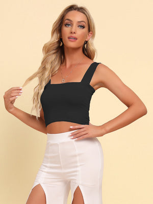 Square Neck Sleeveless Knit Top-Teresa's Fashionista LLC