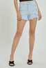 RISEN Full Size High Rise Distressed Detail Denim Shorts-Teresa's Fashionista LLC