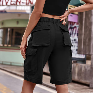 Denim Cargo Shorts with Pockets-Teresa's Fashionista LLC