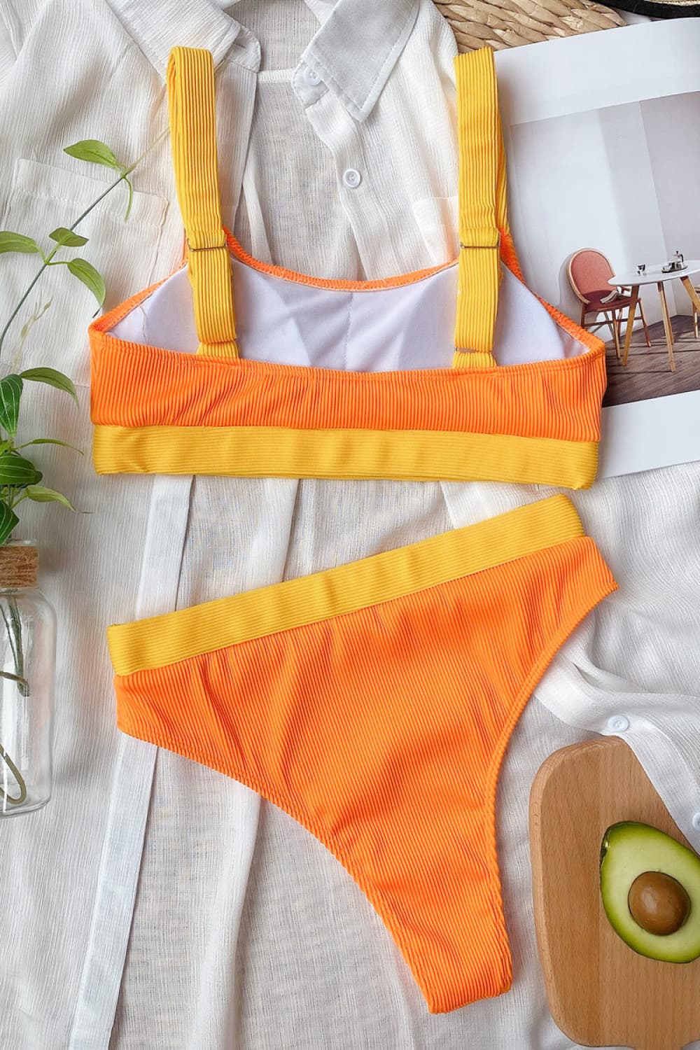 Color Block Scoop Neck Bikini Set-Teresa's Fashionista LLC