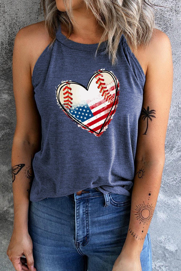 US Flag Heart Graphic Tank-Teresa's Fashionista LLC