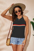 Rainbow Stripe Halter Neck Knit Tank-Teresa's Fashionista LLC