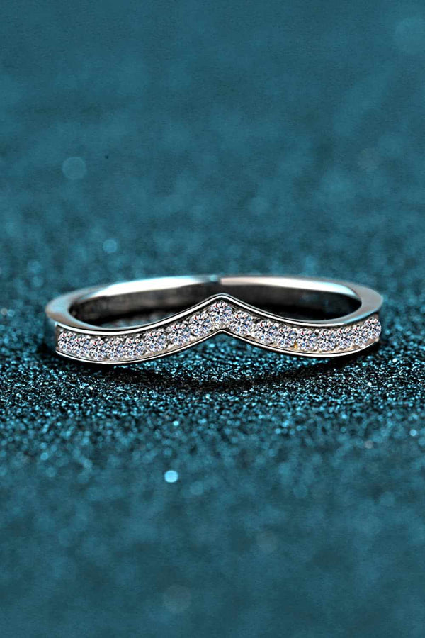 Minimalist Moissanite Rhodium-Plated Ring-Teresa's Fashionista LLC