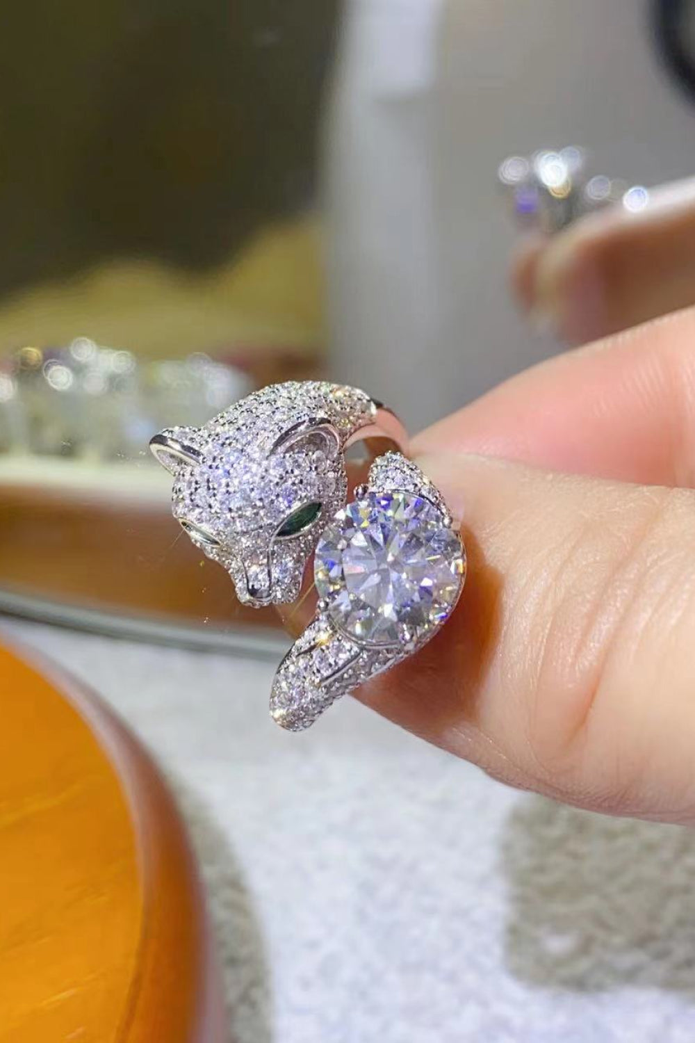 2 Carat Moissanite Adjustable Animal Ring-Teresa&#39;s Fashionista LLC