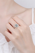 2 Carat Moissanite 925 Sterling Silver Halo Ring-Teresa's Fashionista LLC
