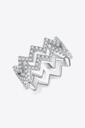 Moissanite Zigzag Stacking Rings-Teresa's Fashionista LLC