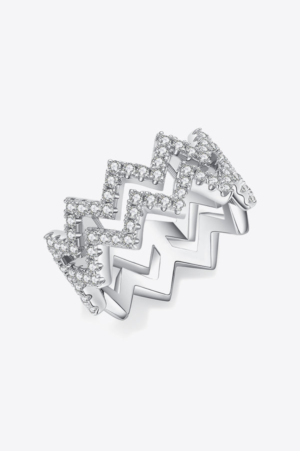 Moissanite Zigzag Stacking Rings-Teresa's Fashionista LLC