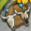 Bull Shape Turquoise Dangle Earrings-Teresa's Fashionista LLC