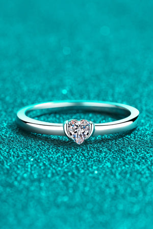 Heart-Shaped Moissanite Solitaire Ring-Teresa's Fashionista LLC