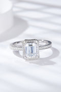 1 Carat Moissanite 925 Sterling Silver Halo Ring-Teresa's Fashionista LLC