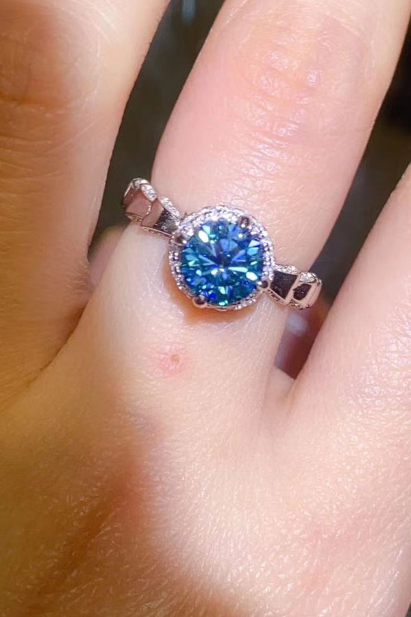 925 Sterling Silver 1 Carat Moissanite Cluster Ring-Teresa's Fashionista LLC