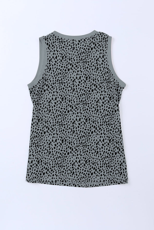 Printed Round Neck Tank-Teresa's Fashionista LLC