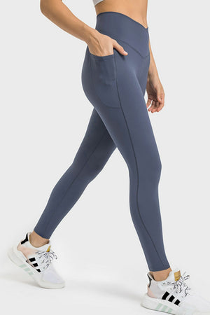 V-Waist Yoga Leggings with Pockets-Teresa's Fashionista LLC