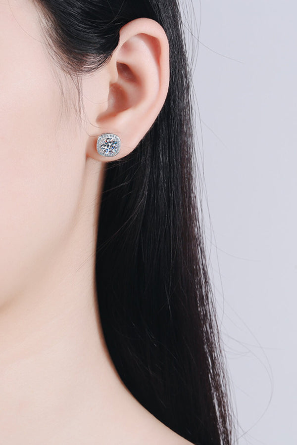 Let Me Love You 1 Carat Moissanite Stud Earrings-Teresa's Fashionista LLC