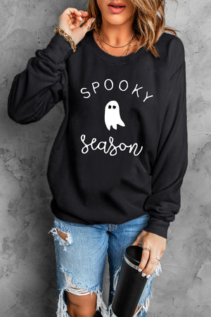 Round Neck Long Sleeve SPOOKY SEASON Graphic Sweatshirt-Teresa's Fashionista LLC