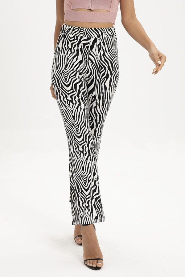 Zebra Print Straight Leg Pants-Teresa's Fashionista LLC