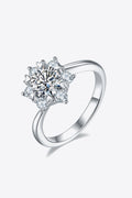 1 Carat Moissanite 925 Sterling Silver Cluster Ring-Teresa's Fashionista LLC