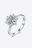 1 Carat Moissanite 925 Sterling Silver Cluster Ring-Teresa's Fashionista LLC