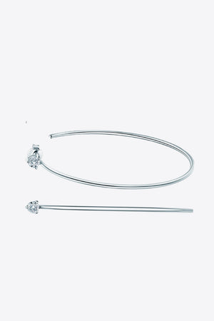 925 Sterling Silver Moissanite Hoop Earrings-Teresa's Fashionista LLC
