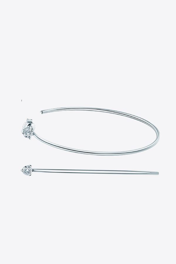 925 Sterling Silver Moissanite Hoop Earrings-Teresa's Fashionista LLC