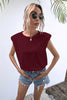 Round Neck Cap Sleeve Tee-Teresa's Fashionista LLC