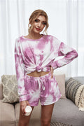 Tie-Dye Dropped Shoulder Top and Shorts Lounge Set-Teresa's Fashionista LLC