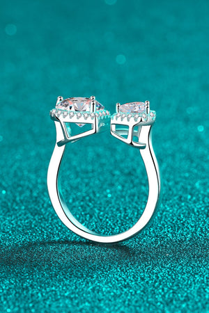 Heart-Shape Moissanite Open Ring-Teresa's Fashionista LLC