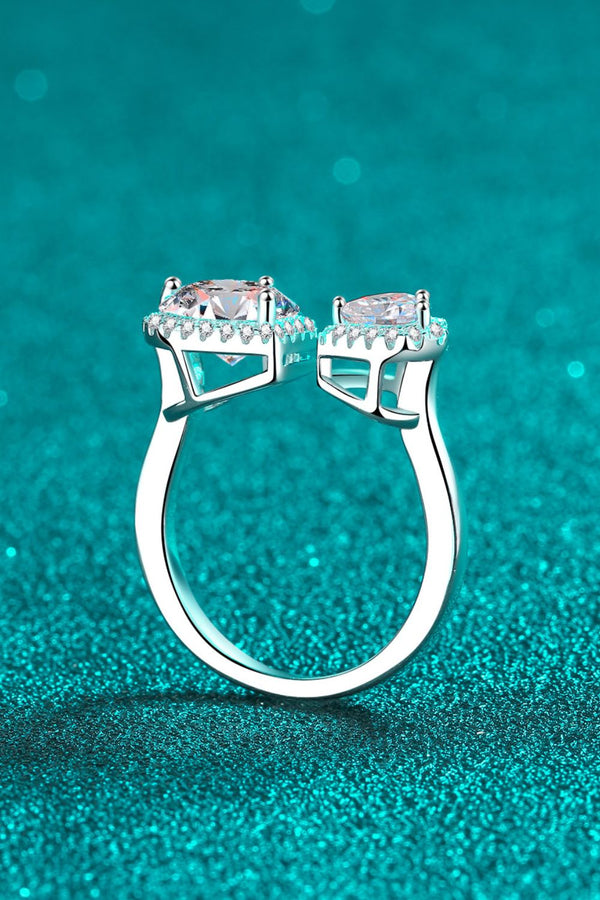 Heart-Shape Moissanite Open Ring-Teresa's Fashionista LLC