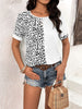 Leopard Round Neck Short Sleeve Tee-Teresa's Fashionista LLC