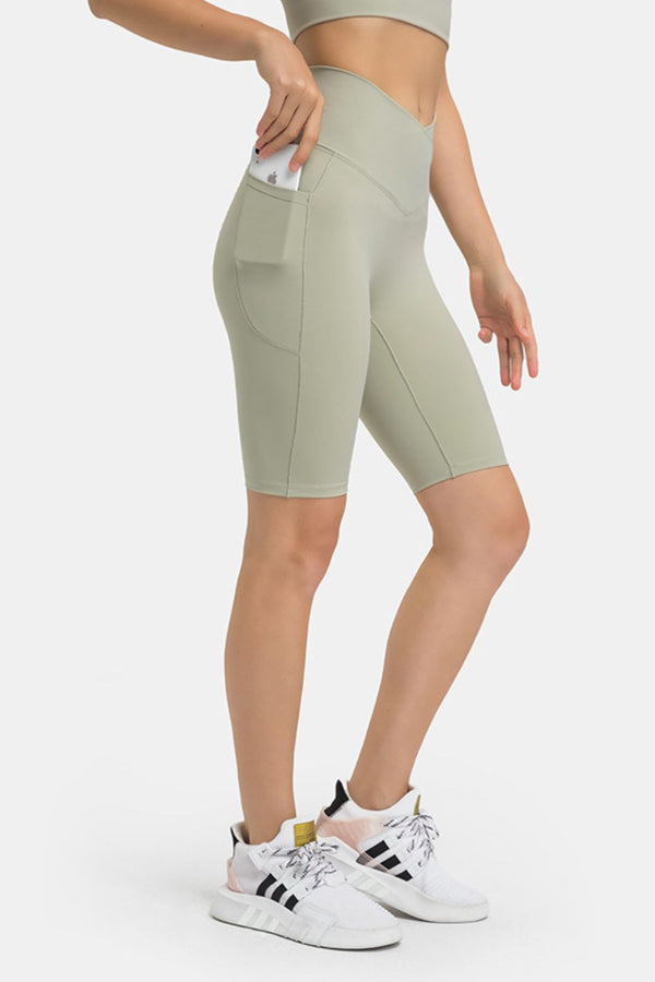 High Waist Biker Shorts with Pockets-Teresa's Fashionista LLC