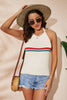 Rainbow Stripe Halter Neck Knit Tank-Teresa's Fashionista LLC