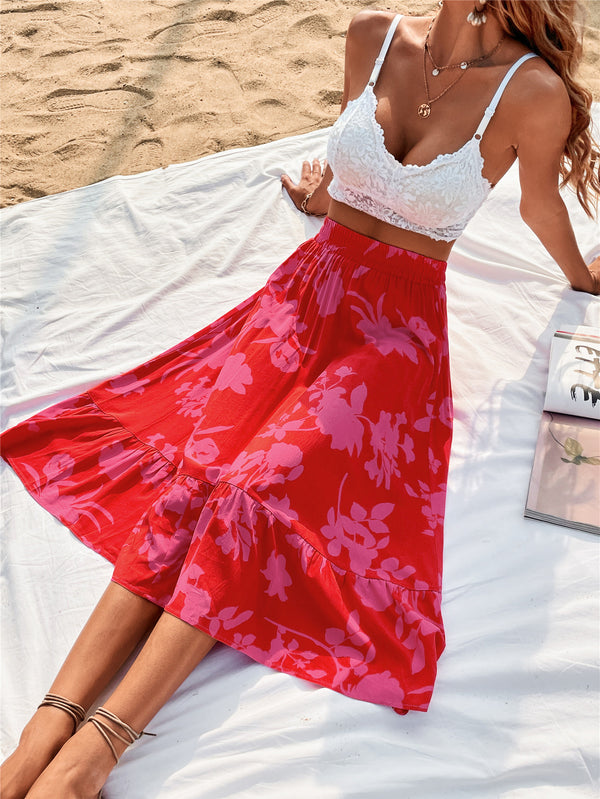 Printed Elastic Waist Skirt-Teresa's Fashionista LLC
