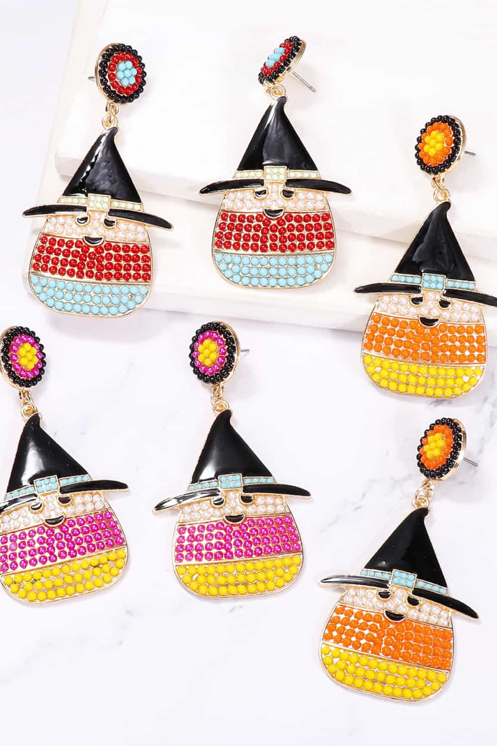 Witch's Hat Shape Synthetic Pearl Dangle Earrings-Teresa's Fashionista LLC