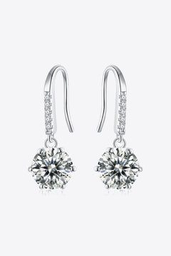 6-Prong Moissanite Drop Earrings-Teresa's Fashionista LLC