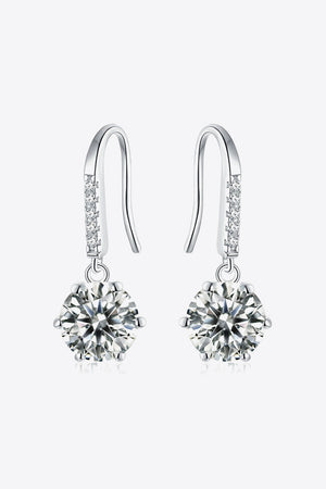 6-Prong Moissanite Drop Earrings-Teresa's Fashionista LLC