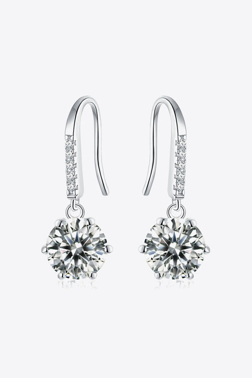 6-Prong Moissanite Drop Earrings-Teresa's Fashionista LLC