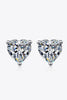 2 Carat Moissanite Heart-Shaped Stud Earrings-Teresa's Fashionista LLC
