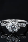 1 Carat Moissanite 925 Sterling Silver Ring-Teresa's Fashionista LLC