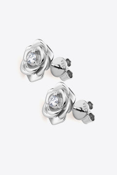 Moissanite Flower 925 Sterling Silver Earrings-Teresa's Fashionista LLC