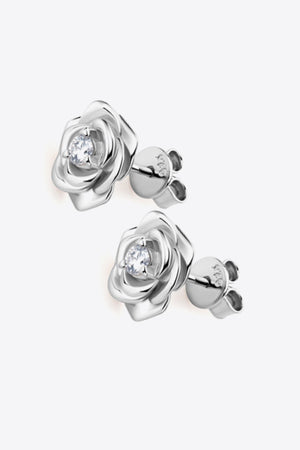 Moissanite Flower 925 Sterling Silver Earrings-Teresa's Fashionista LLC