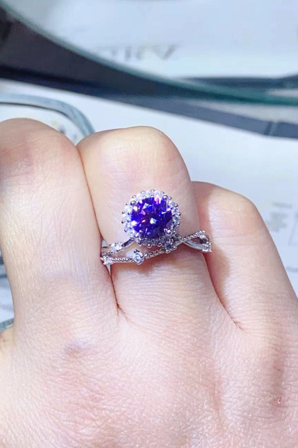 1 Carat Moissanite 925 Sterling Silver Ring-Teresa's Fashionista LLC