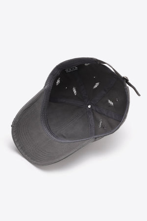 Distressed Adjustable Baseball Cap-Teresa's Fashionista LLC