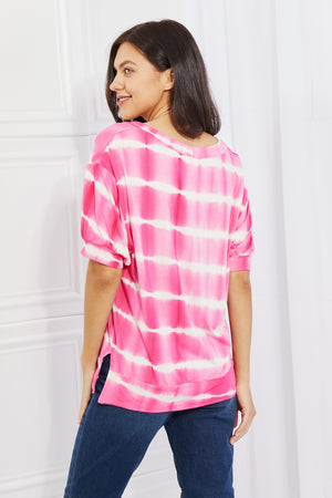 Yelete Full Size Oversized Fit V-Neck Striped Top-Teresa's Fashionista LLC